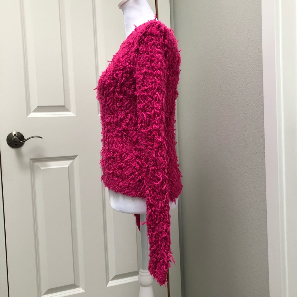 FREE PEOPLE SEPTEMBER SONG POLAR BEAR SHAG SWEATER PINK XS - Picture 5 of 9